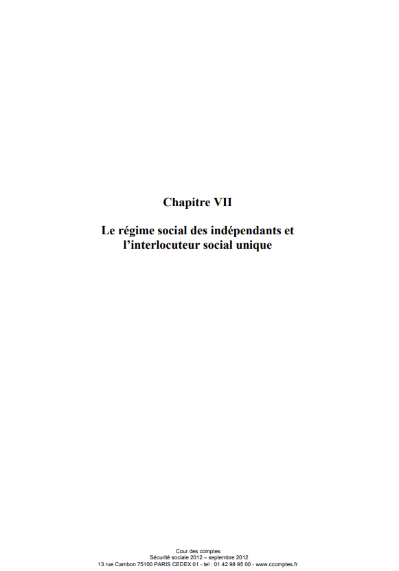 Le régime social des indépendants