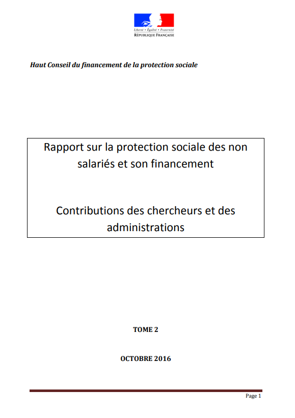 Rapport sur la protection sociale des non salaries et son financement